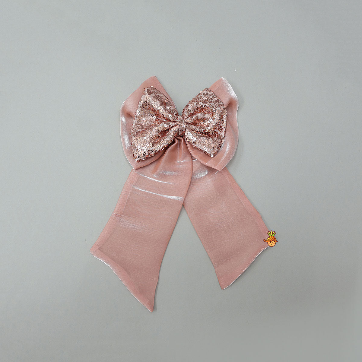 Dual Bow Adorned Sheen Hair Clip