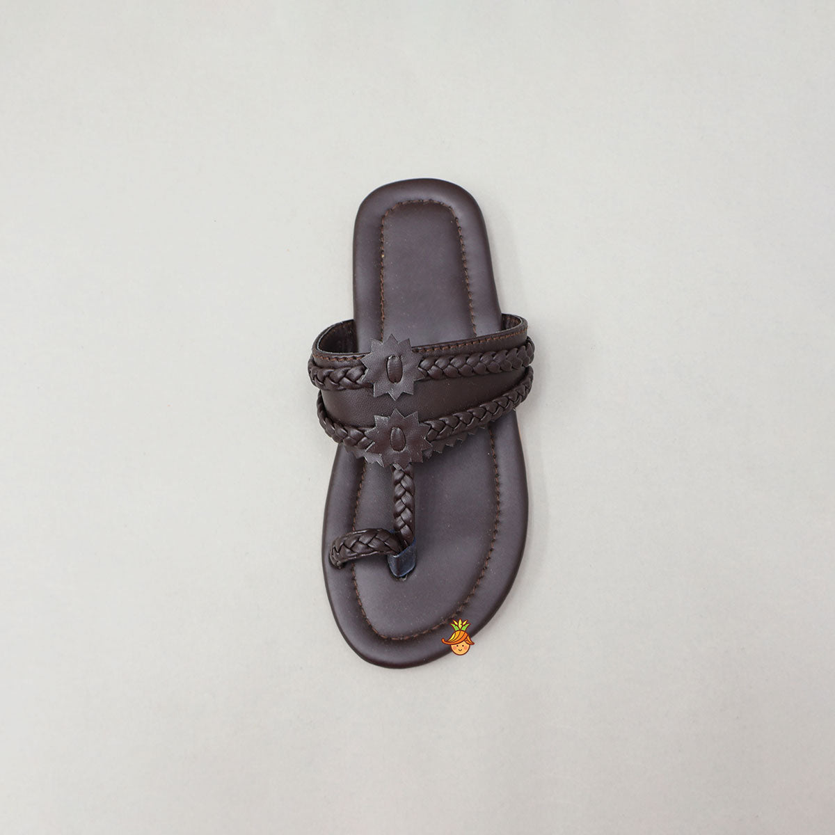 Stylish Toe-Ring Kolhapuri Flats With Braided Detailing