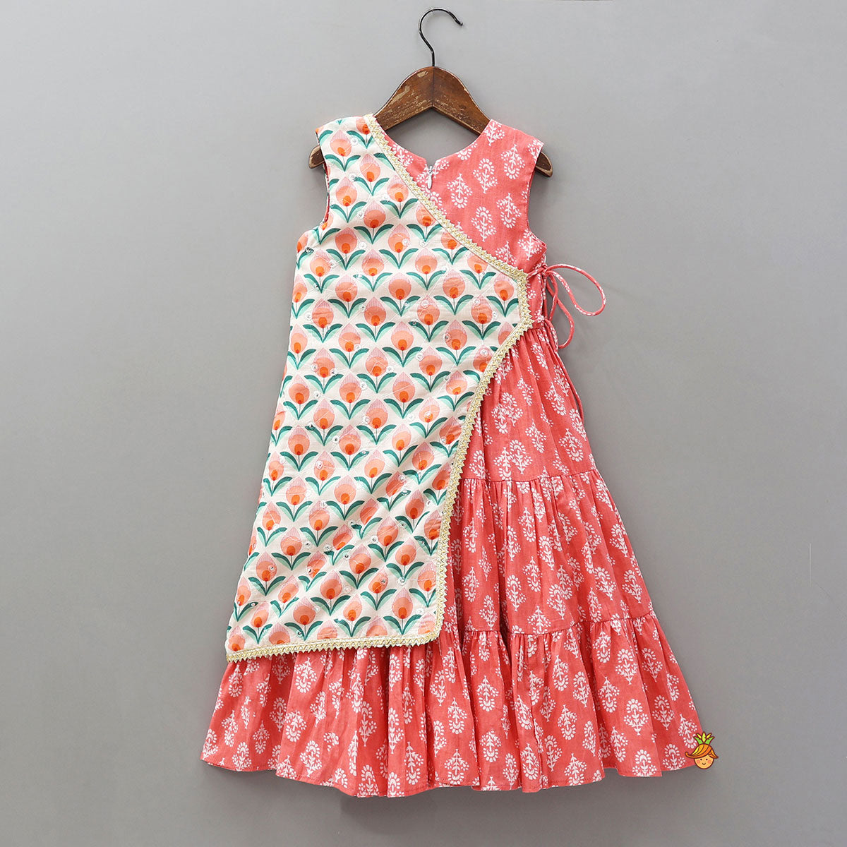 Elegant Printed Kurti With One-Sided Flap