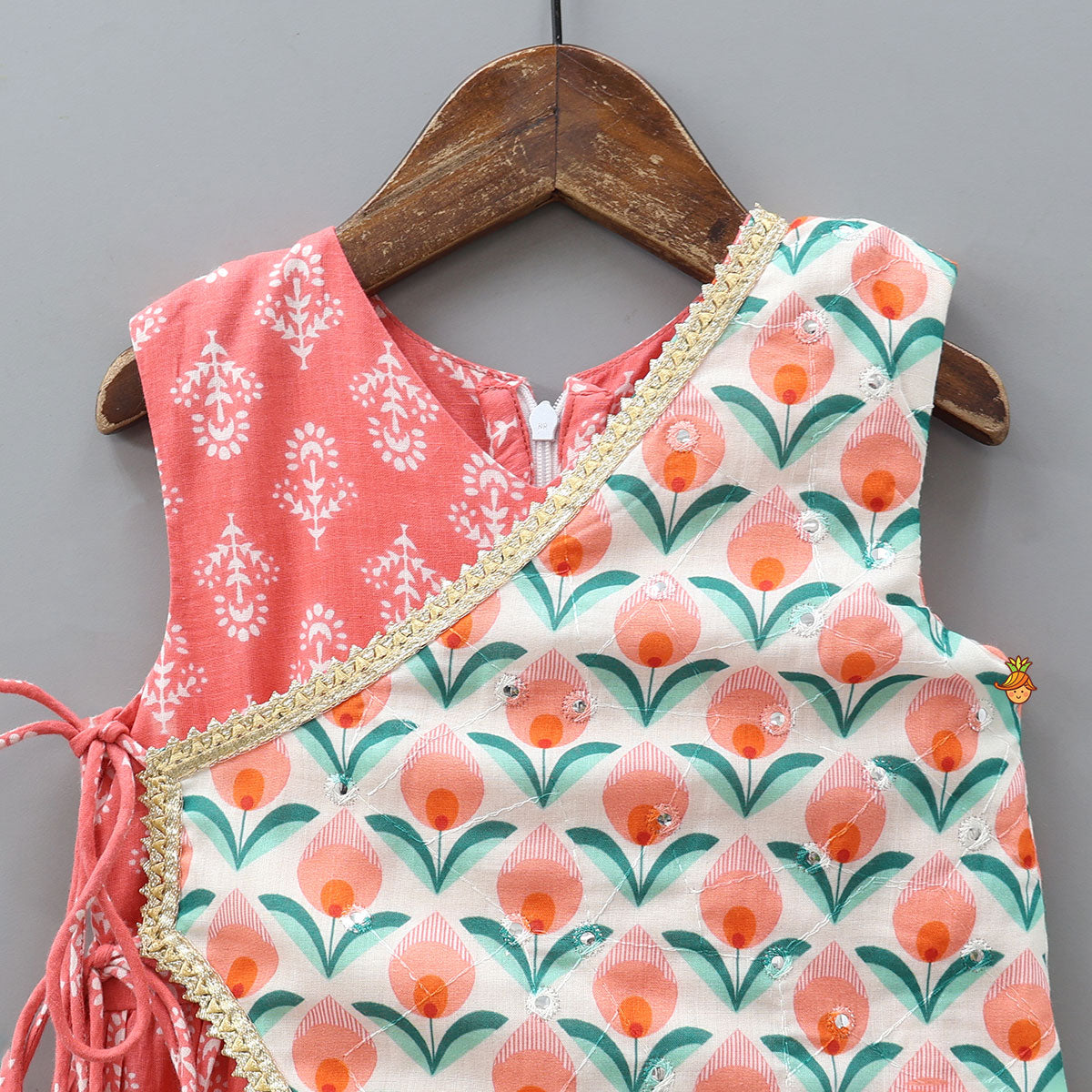 Elegant Printed Kurti With One-Sided Flap