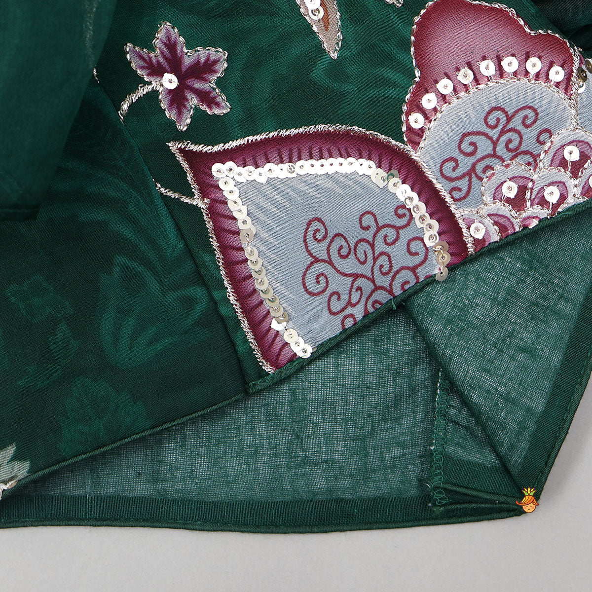 Pre Order: Elegant Layered-Sleeve Top And Lehenga With Stylish Dupatta