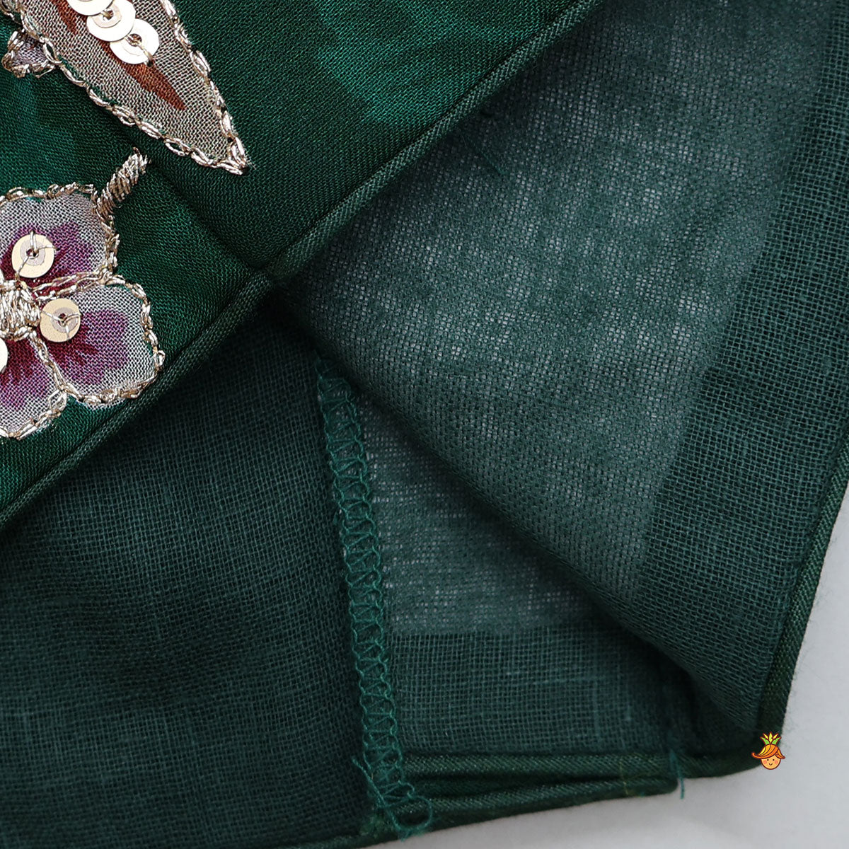 Pre Order: Elegant Layered-Sleeve Top And Lehenga With Stylish Dupatta