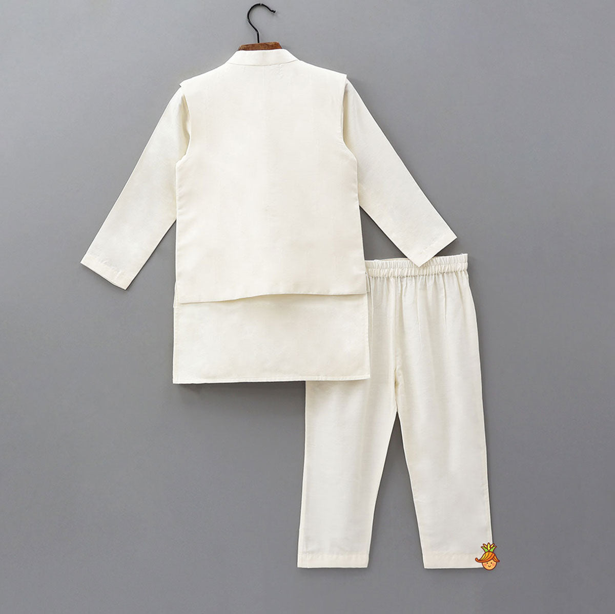 Pre Order: Ethnic Kurta With Hand Embroidered Jacket And Pyjama