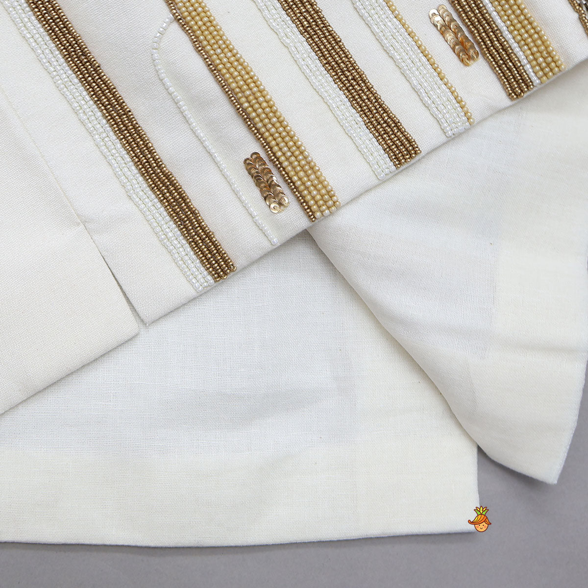 Pre Order: Ethnic Kurta With Hand Embroidered Jacket And Pyjama