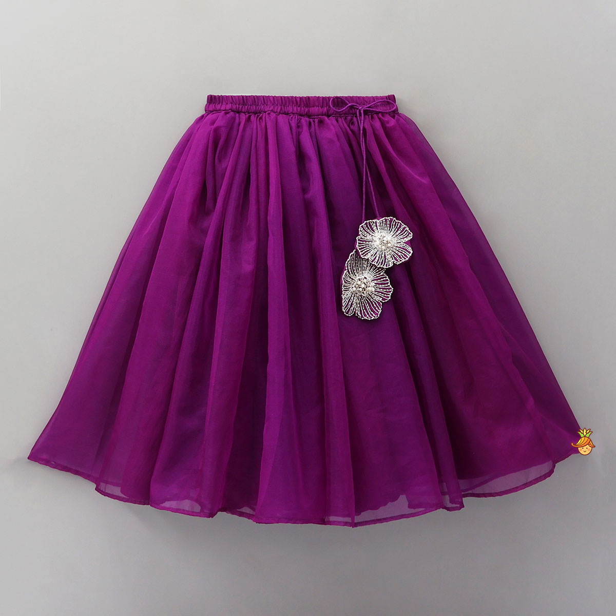 Pre Order: Pleats Detail Top And Organza Lehenga With Matching Dupatta