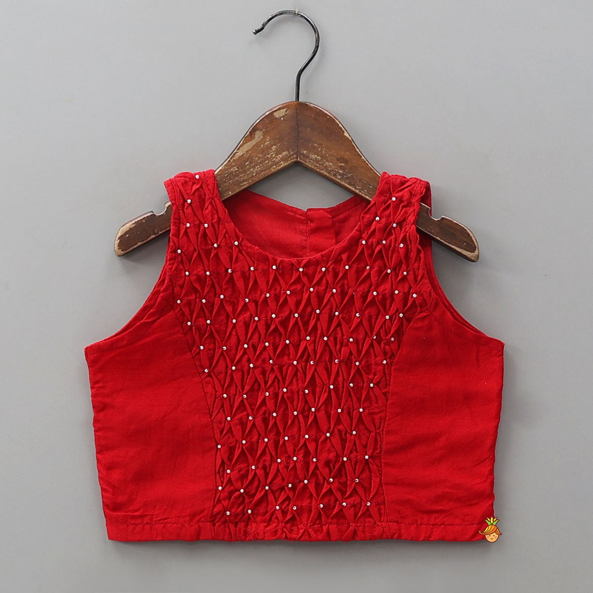 Pre Order: Elegant Top And Multi-Panel Colour-Block Lehenga With Mirror Work Dupatta