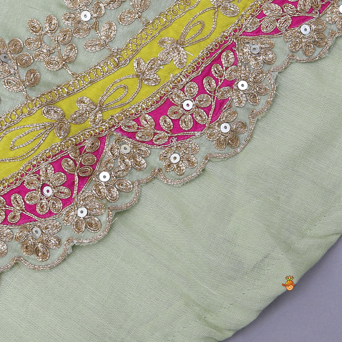 Pre Order: Stylish Scalloped-Sleeve Kurti And Sharara