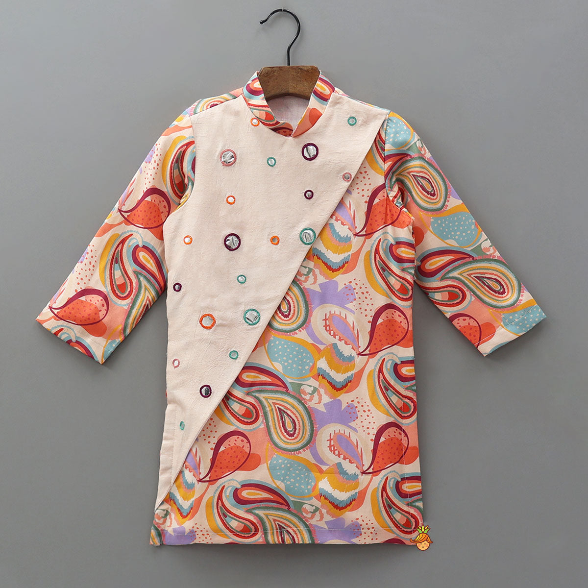 Pre Order: Printed Side-Flap Kurta And Churidar