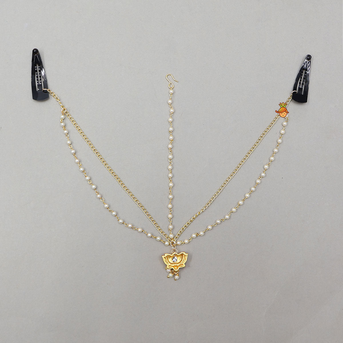 Beautiful Lotus Chain Maang Tikka