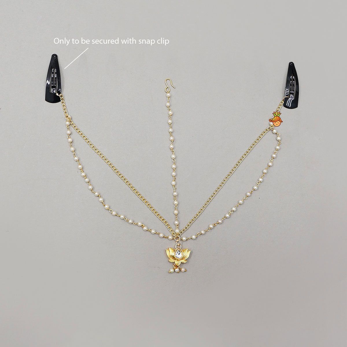 Beautiful Lotus Chain Maang Tikka