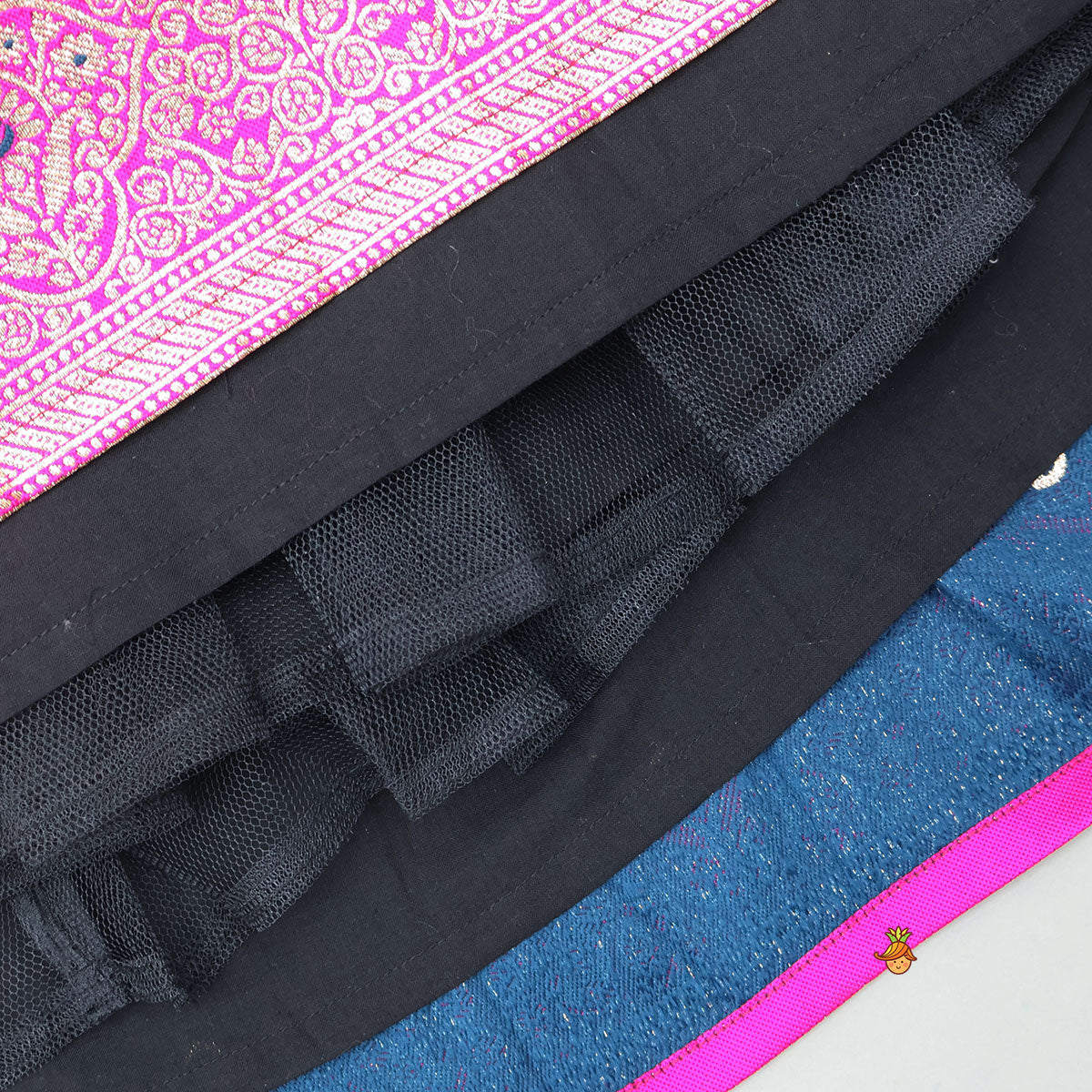 Pre Order: Puff Sleeves Top With Brocade Lehenga