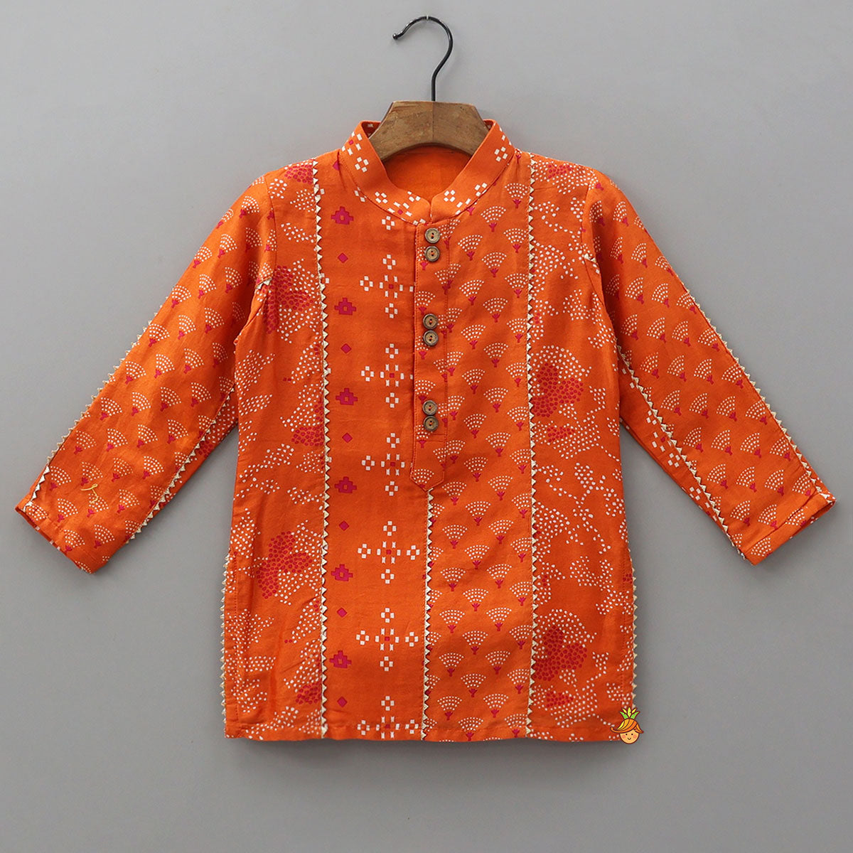 Pre Order: Front Placket Printed Ethnic Kurta And Pyjama