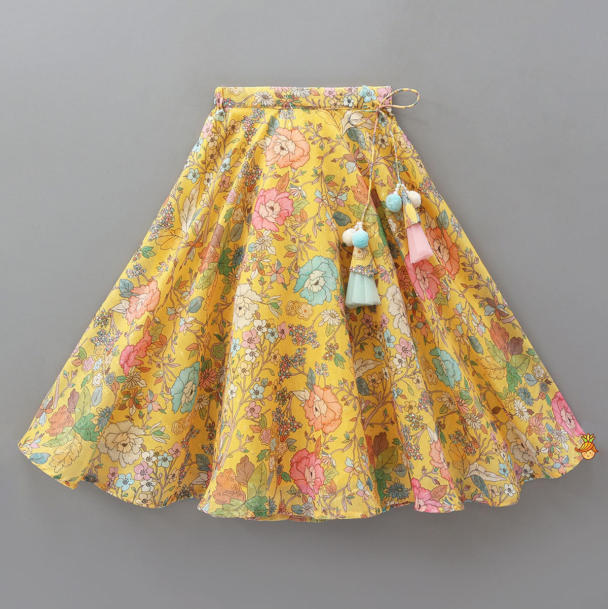 One-Shoulder Ruffled Crop Top And Lehenga