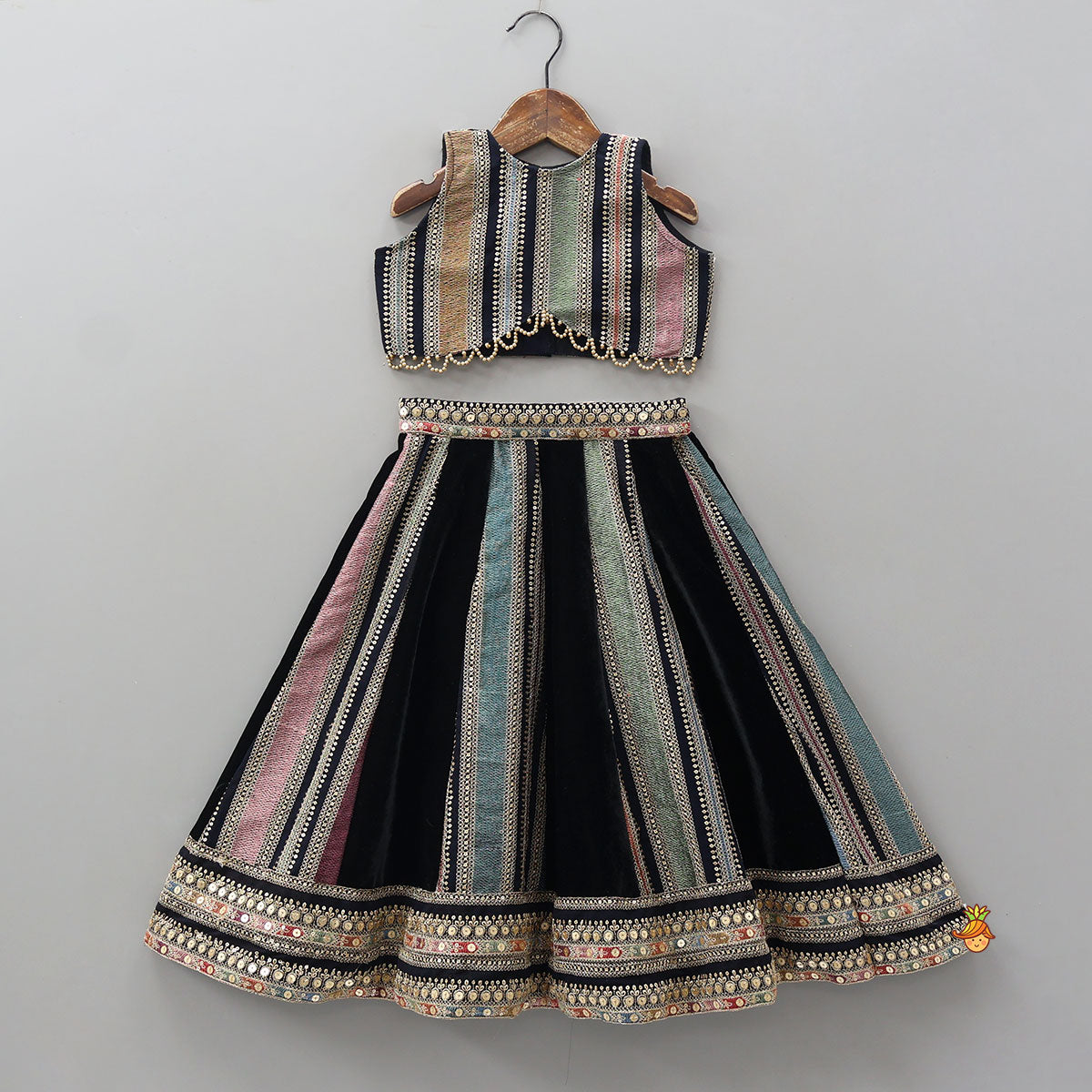 Sequins And Thread Work Top With Lehenga