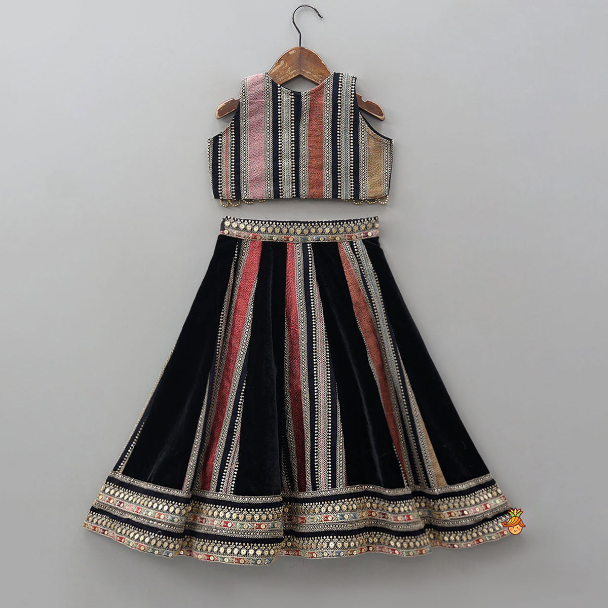 Sequins And Thread Work Top With Lehenga