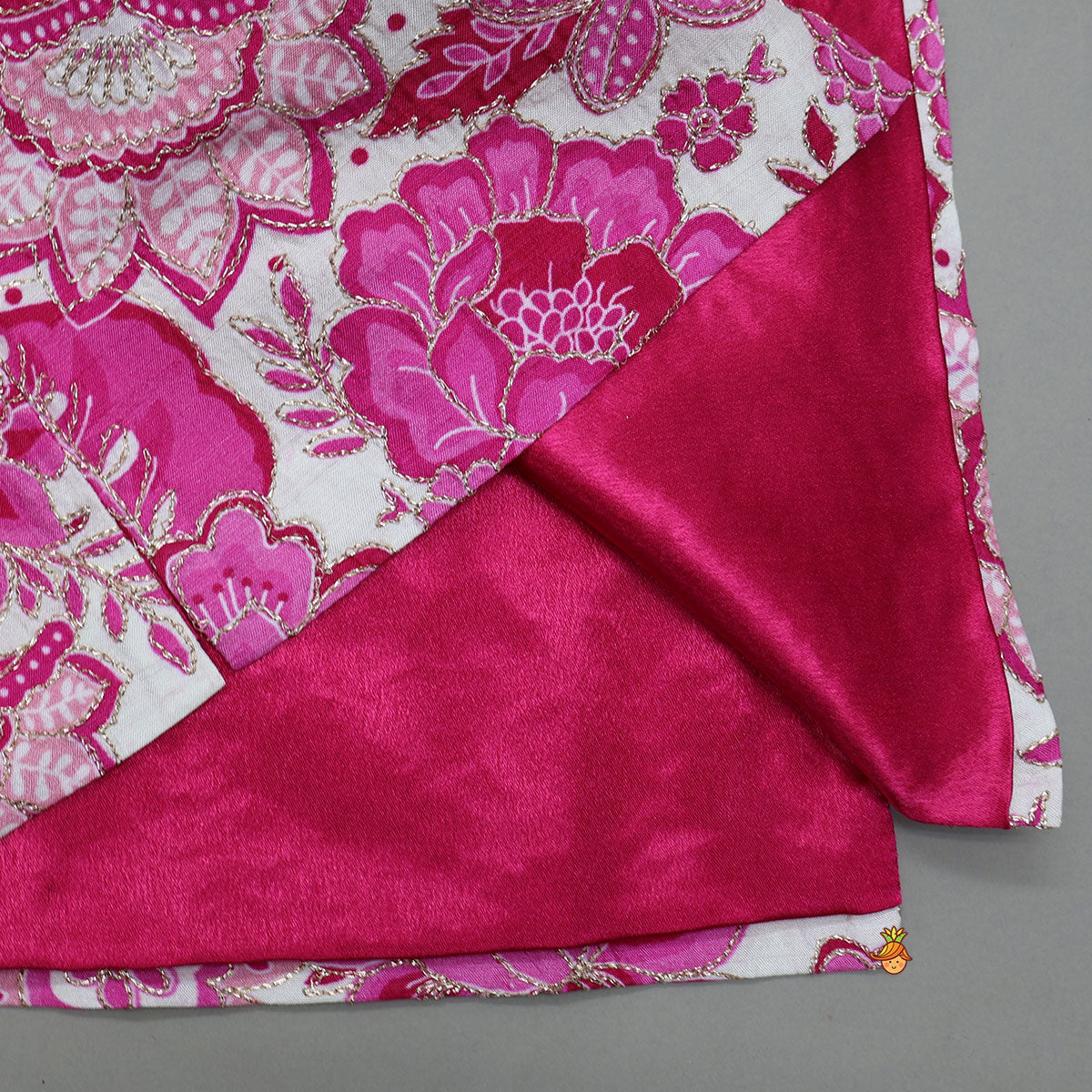 Pre Order: Ethnic Kurta With Adorable Floral Work Jacket And Pyjama