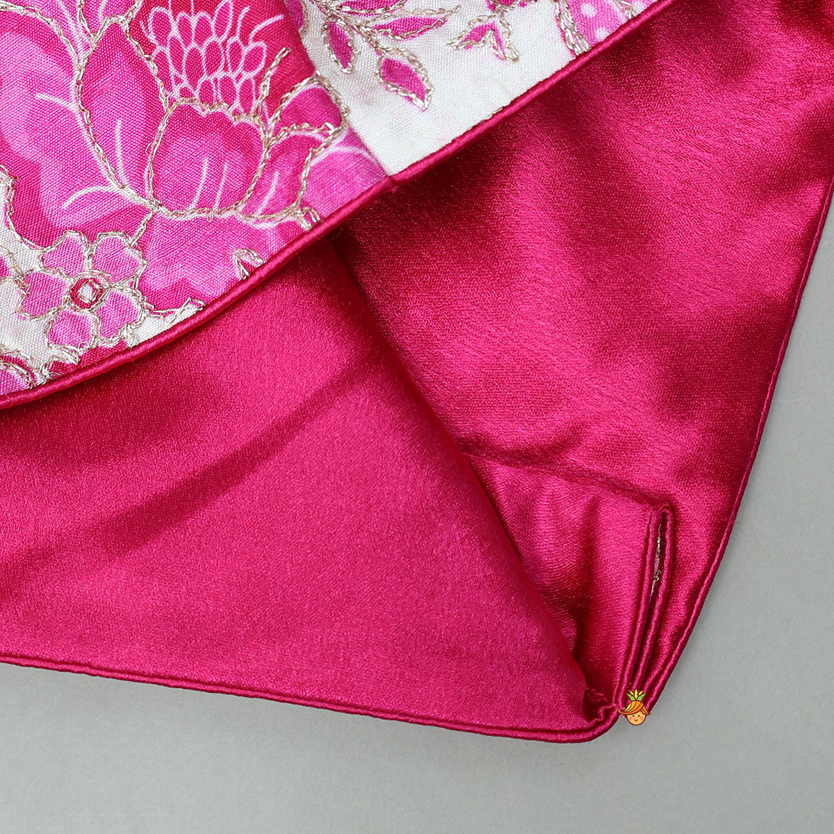 Pre Order: Stand Collar Elegant Top And Floral Tassels Embellished Lehenga