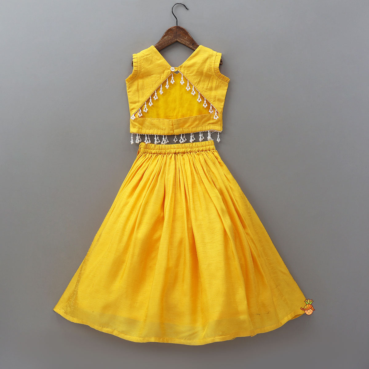 Pre Order: Floral Applique Work Top And Lehenga