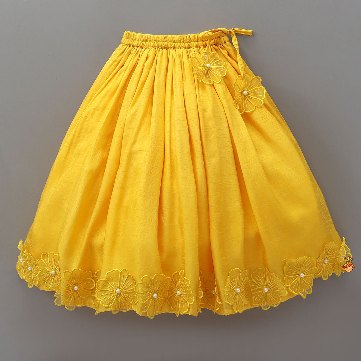 Pre Order: Floral Applique Work Top And Lehenga