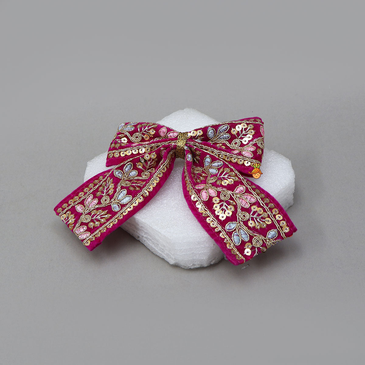 Intricate Embroidered Velvet Hair Clip