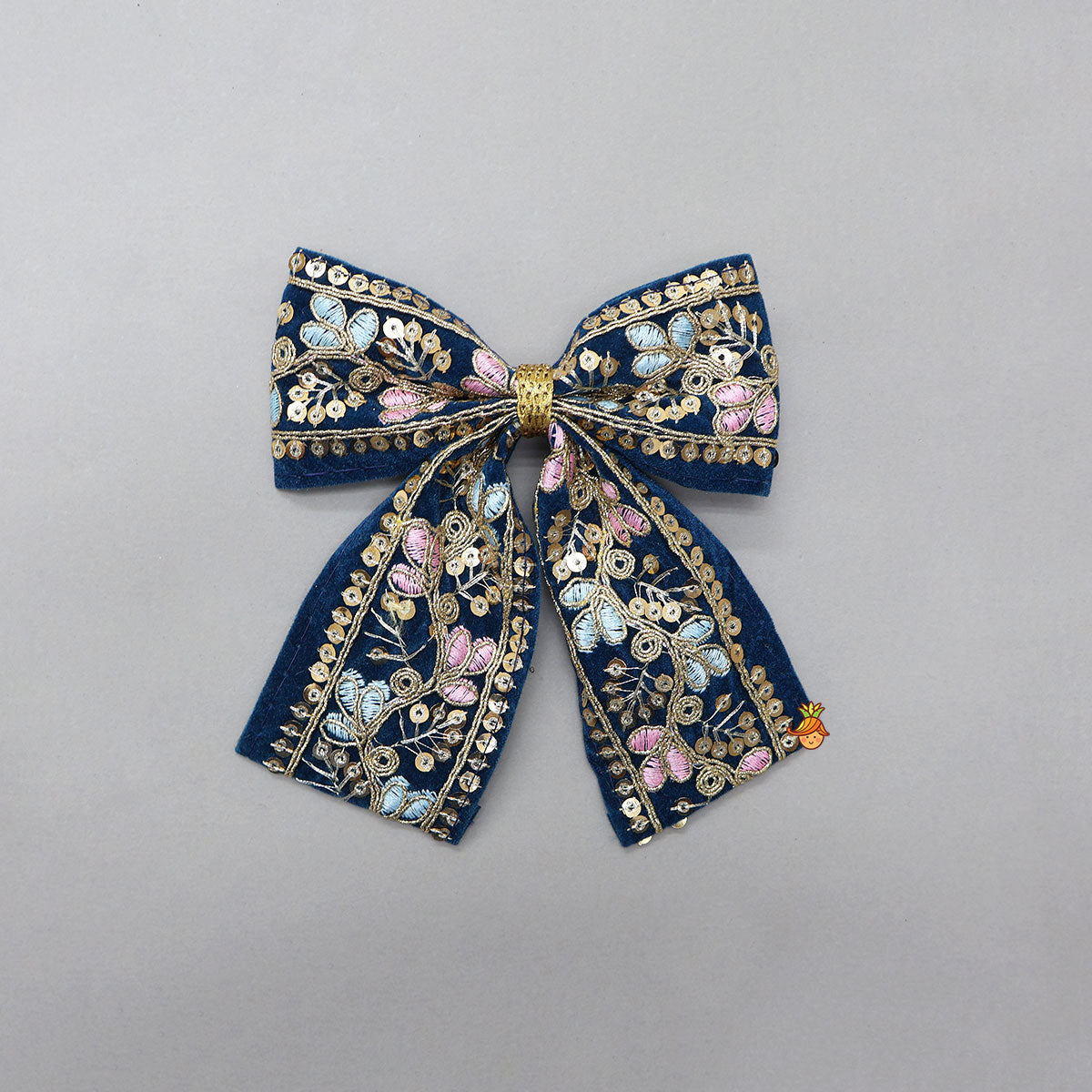 Beautifully Embroidered Velvet Hair Clip