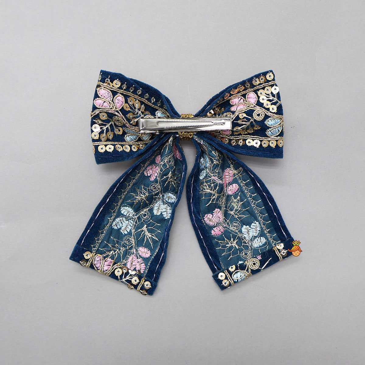 Beautifully Embroidered Velvet Hair Clip