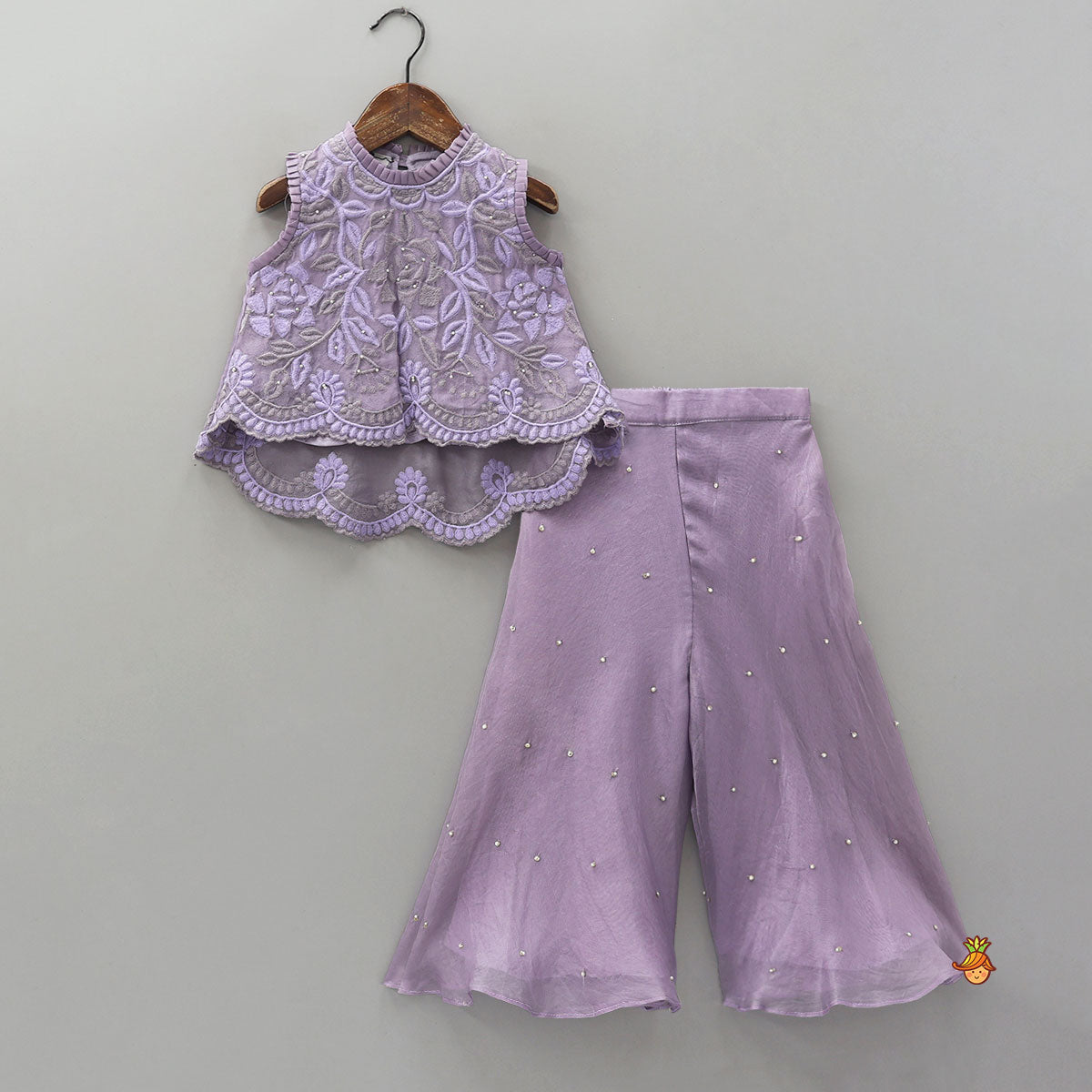 Pre Order: Scalloped Designed Top And Palazzo