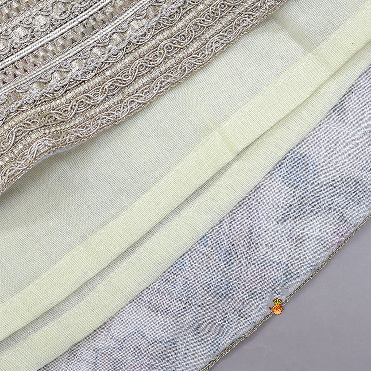 Pre Order: One-Shoulder Organza Layered Top And Lehenga