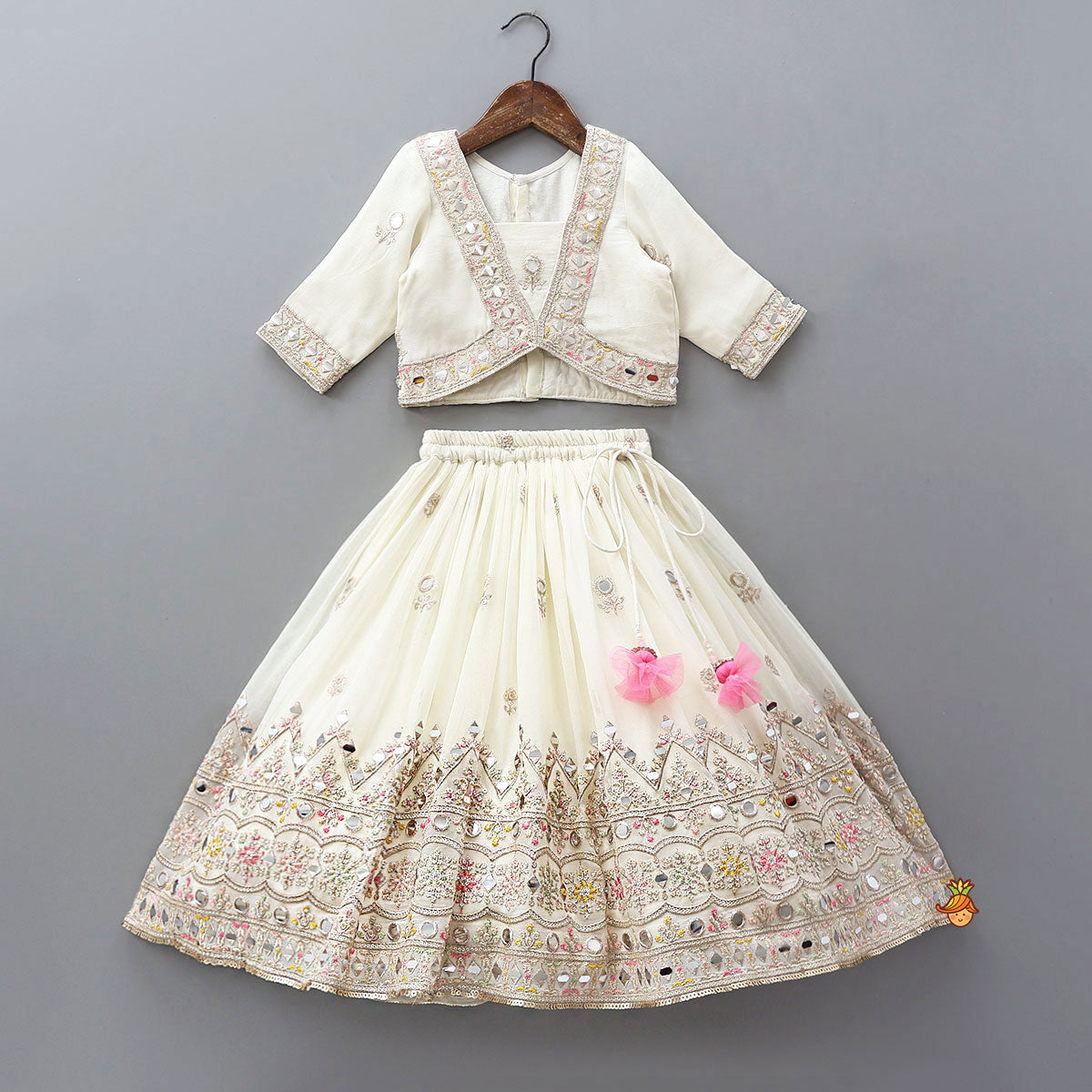 Pre Order: Stunning Embroidered Top And Lehenga