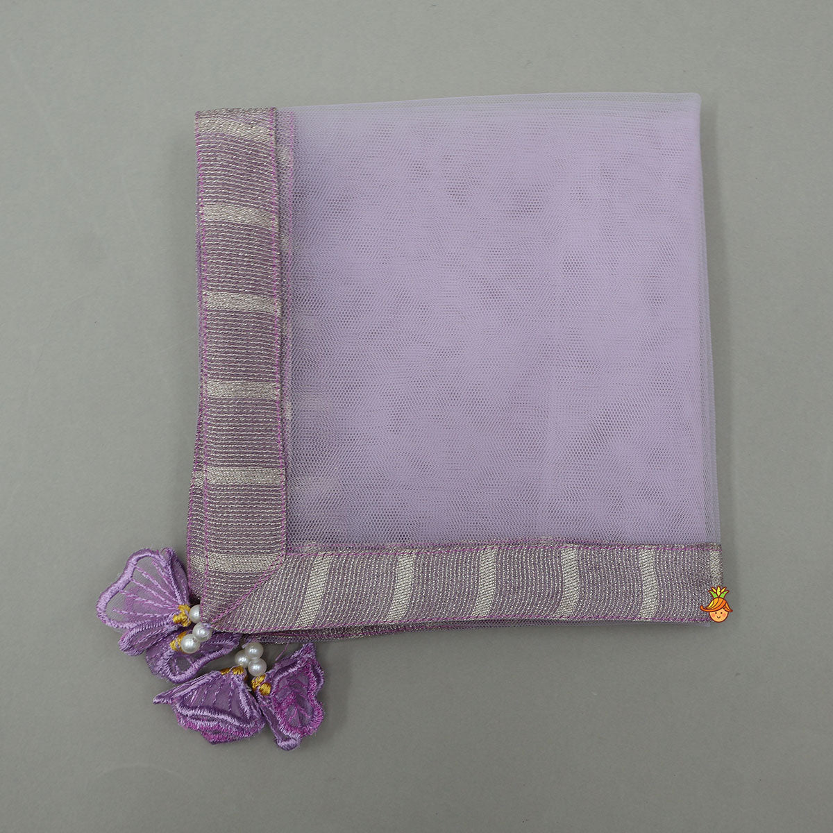 Pre Order: Pleated Armhole Top And Shimmery Lehenga With Matching Net Dupatta