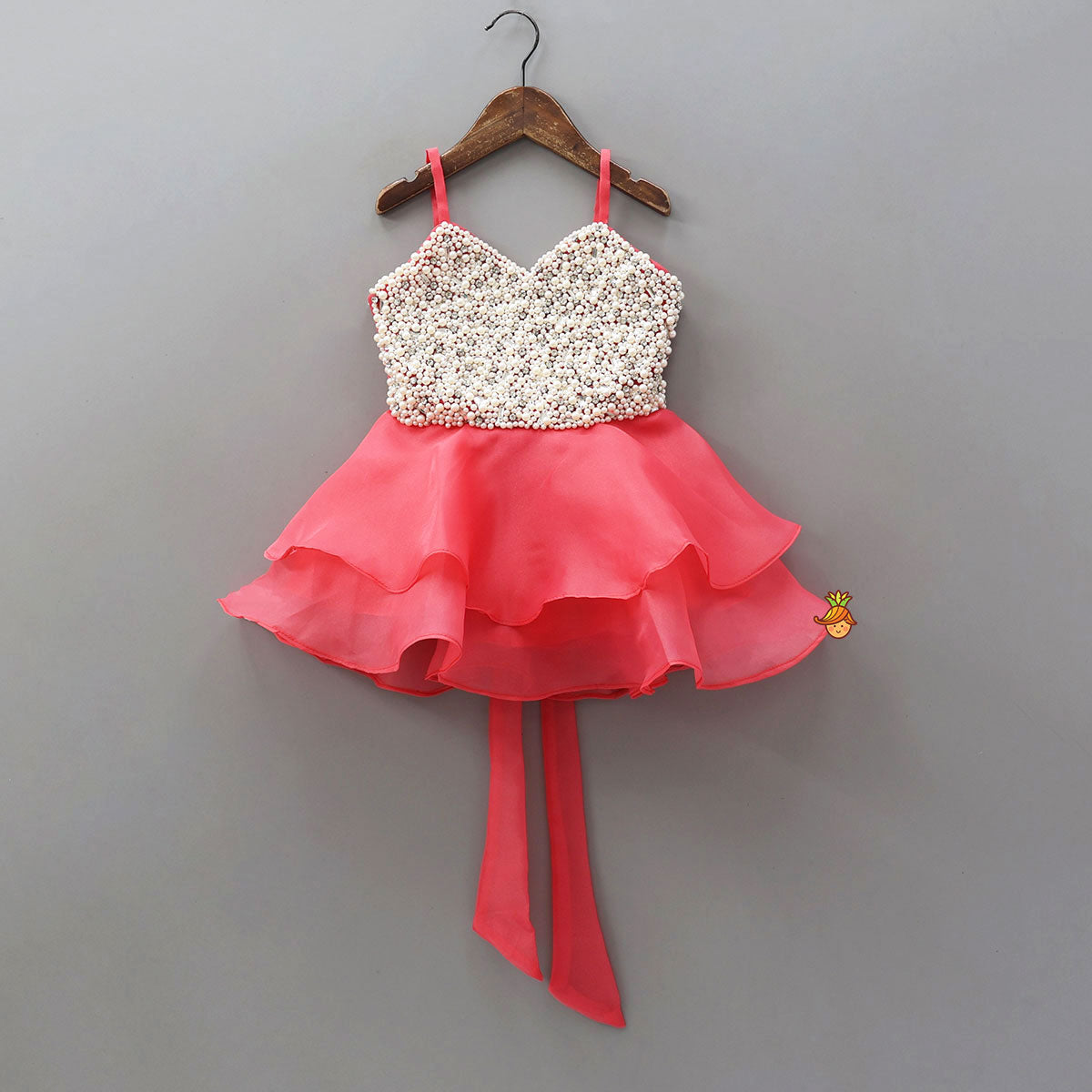 Pre Order: Heavy Yoke-Embroidered Strappy Shimmery Top And Palazzo