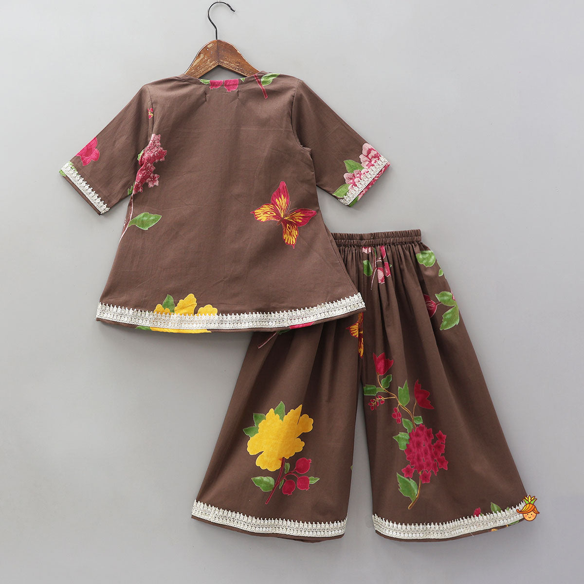 Pre Order: Graceful Kurti And Matching Palazzo With Net Dupatta