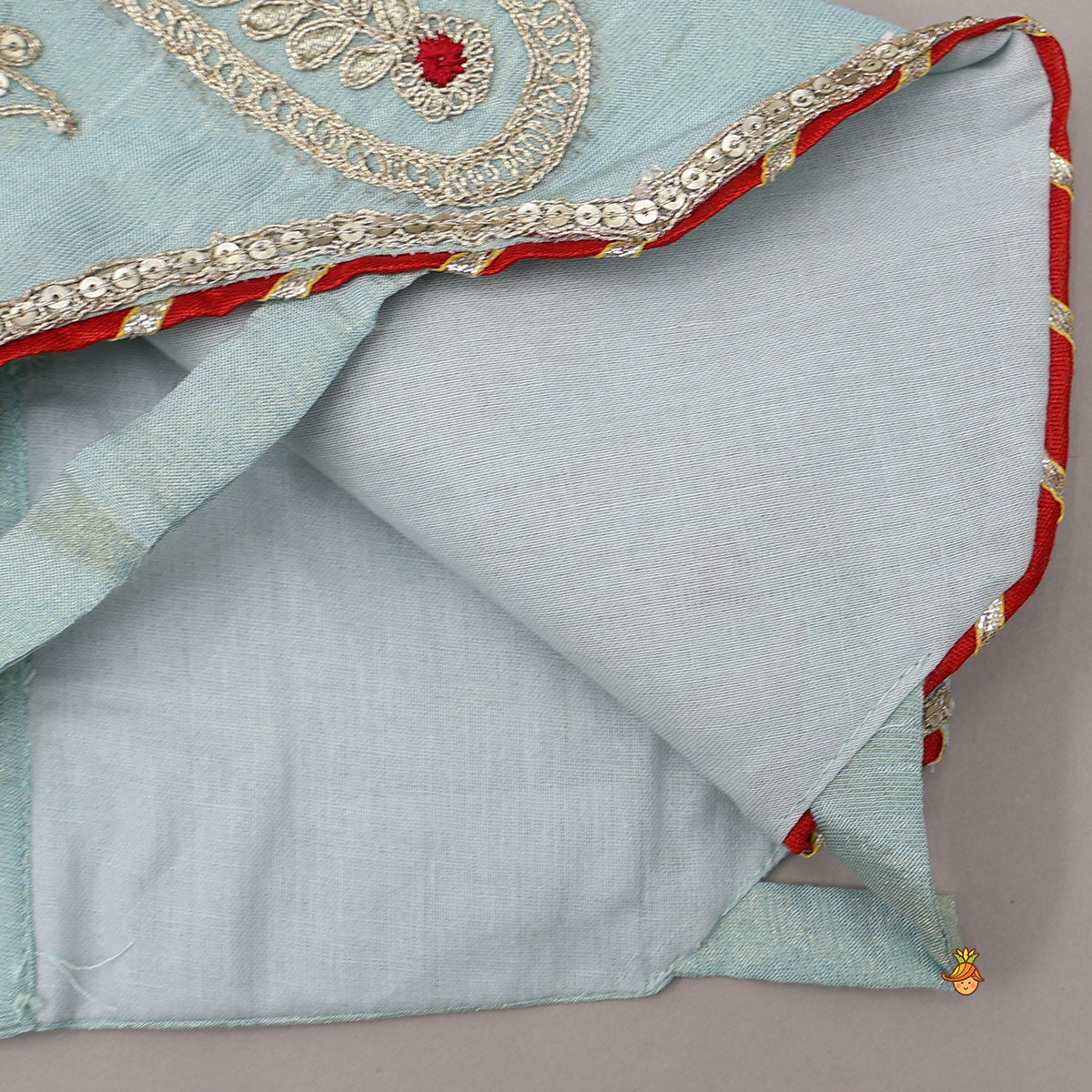 Pre Order: Embroidered Shimmer Crop Top And Lehenga With Net Dupatta