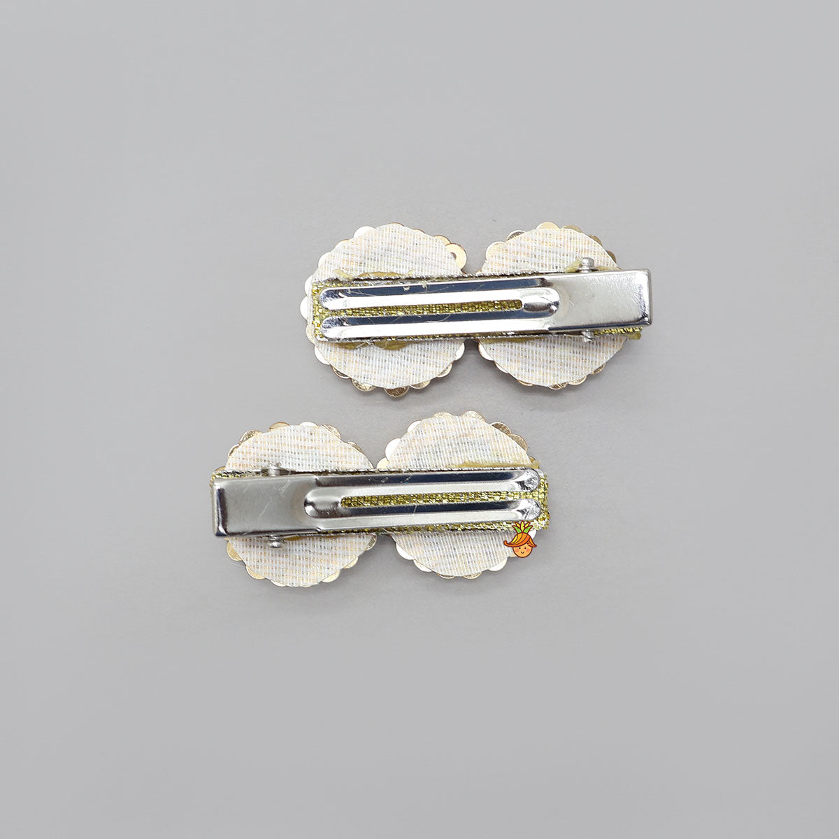 Elegant Sequins And Beads Embellished Hair Clips - Set Of 2