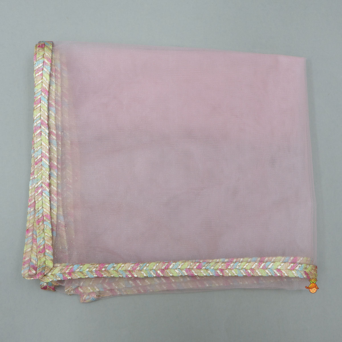 Pre Order: Sequined Crop Top And Lehenga With Net Dupatta