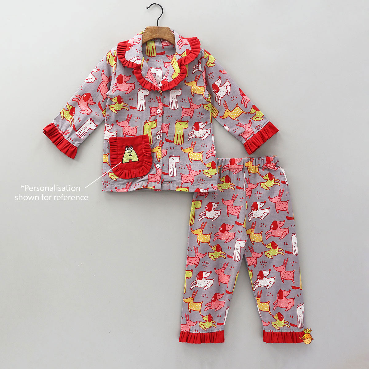 Pre Order: Frill-Detailed Cotton Sleepwear