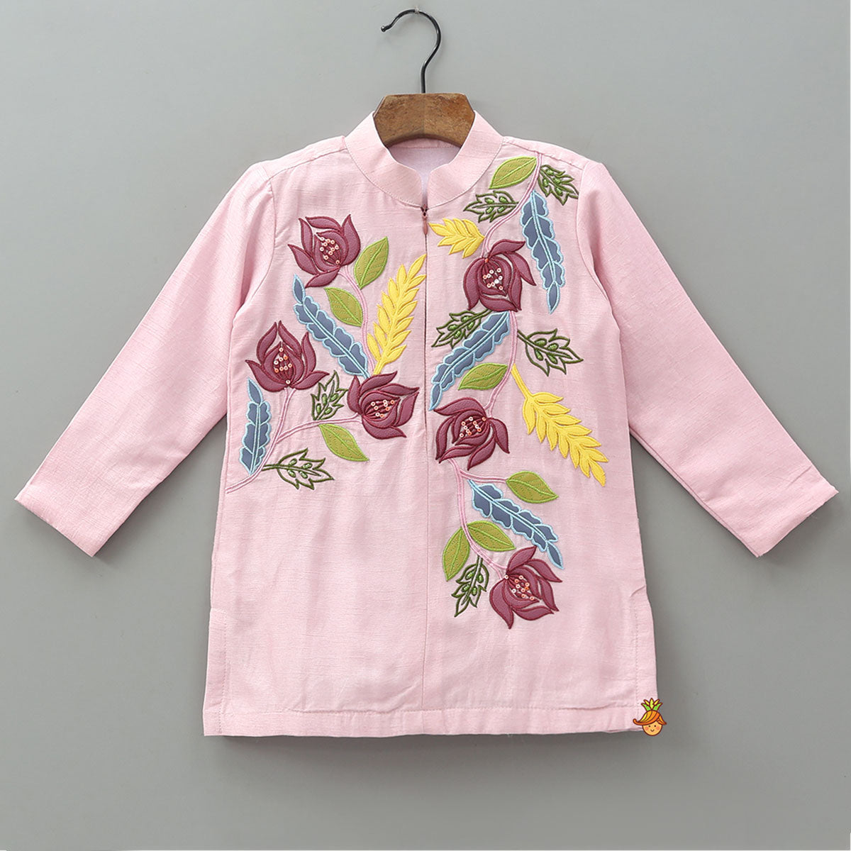 Floral Embroidered Kurta And Matching Pyjama