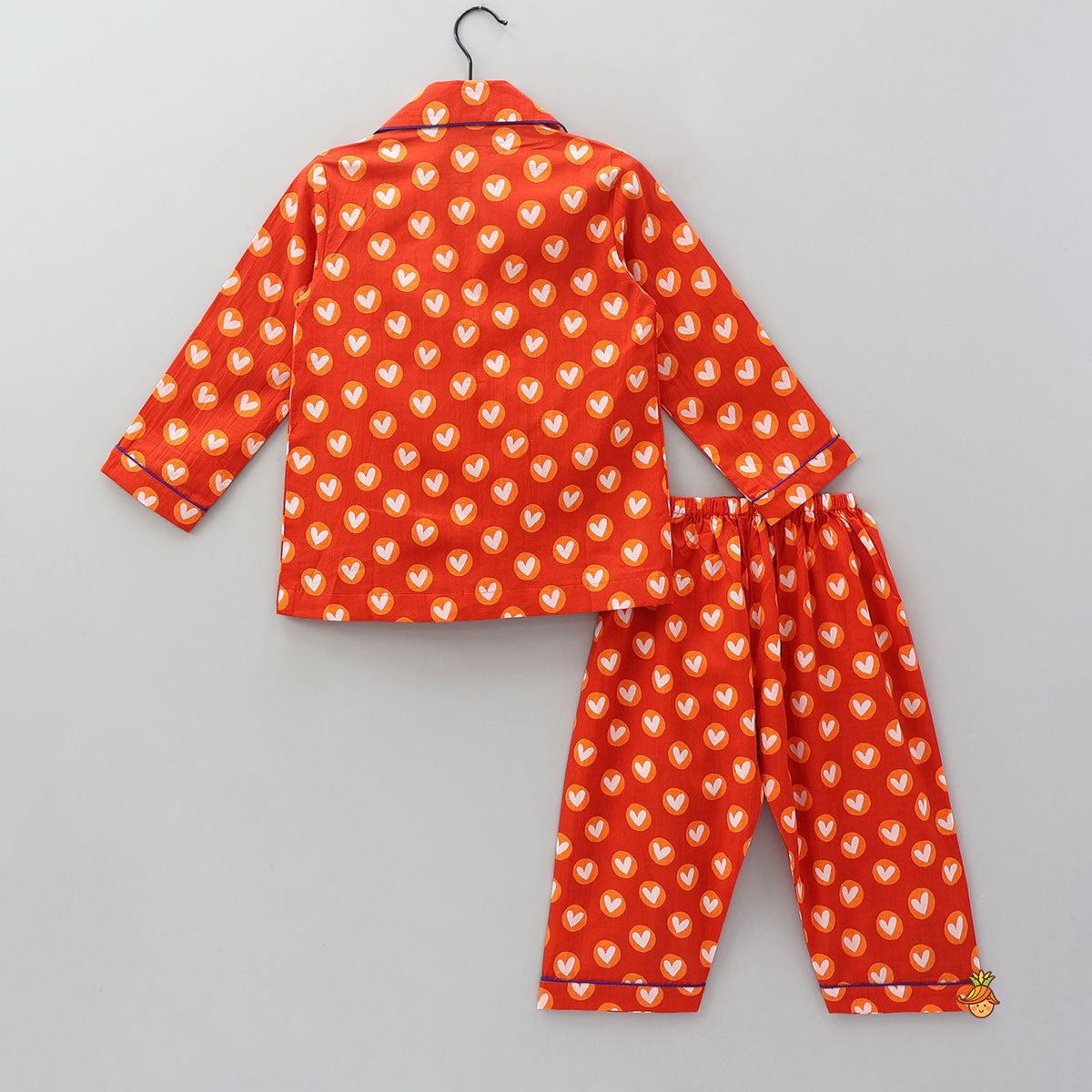 Pre Order: Patch Pocket Detail Heart-Printed Sleepwear