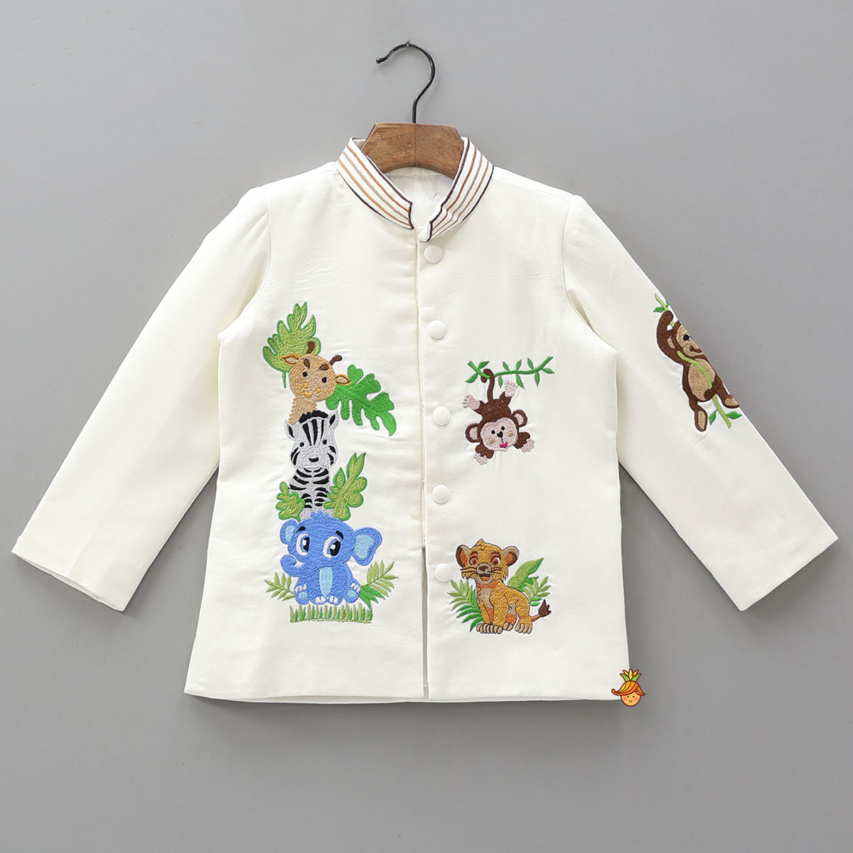 Pre Order: Animal Motif Embroidered Sherwani And Pant