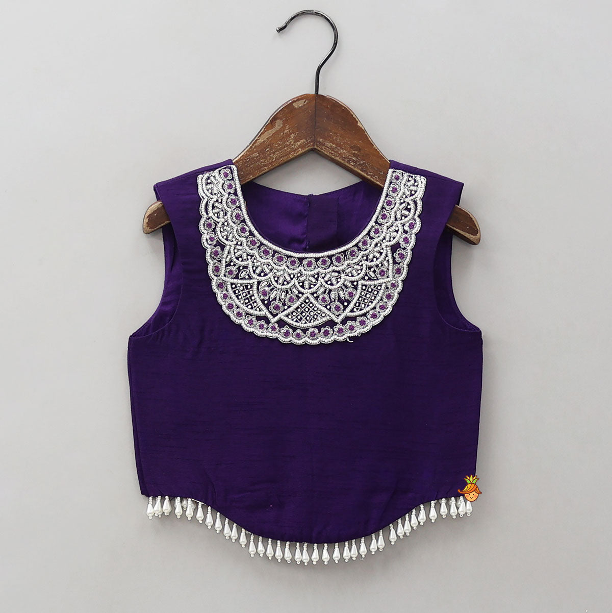 Pre Order: Embroidered Neckline Top And Palazzo With Organza Dupatta