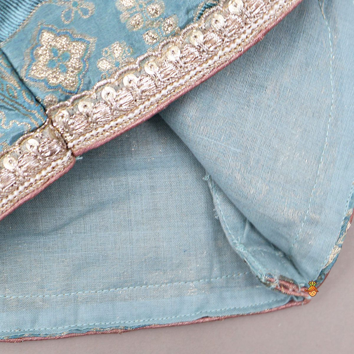Pre Order: Gorgeous V Neck Top And Shimmery Lehenga With Matching Net Dupatta