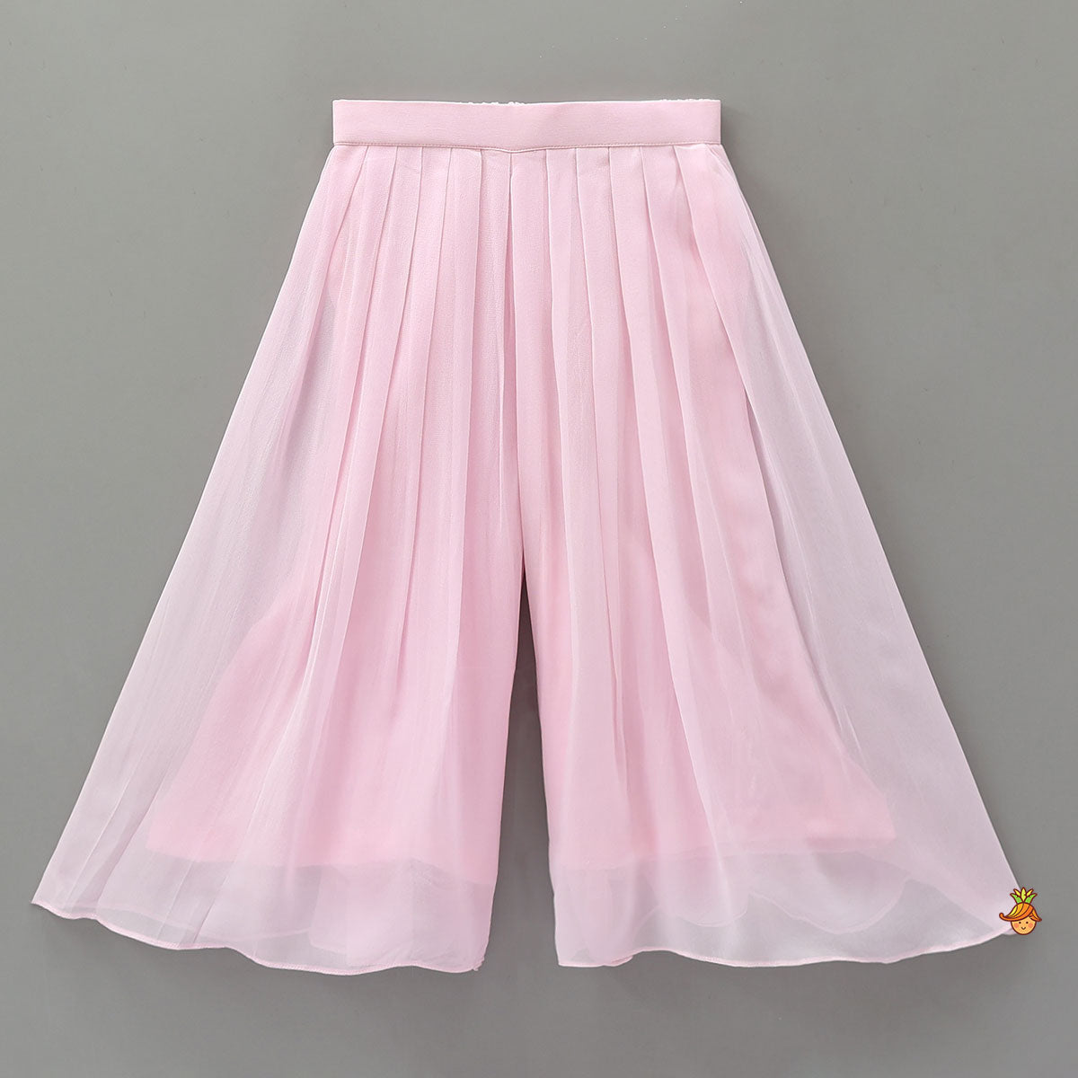 Pre Order: Embroidered Cape-Style Crop Top And Flared Palazzo