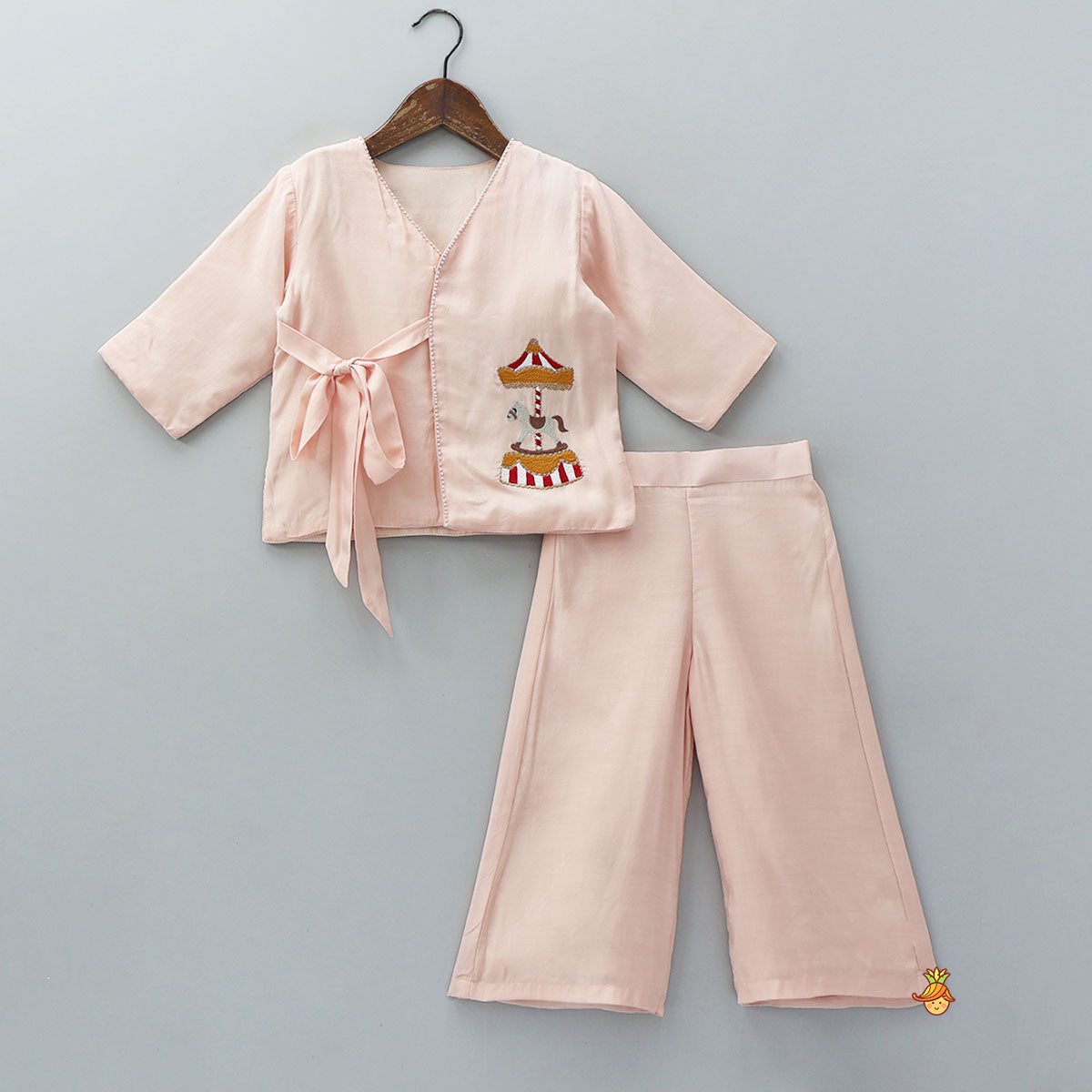 Pre Order: Front Open Tie-Up Top And Palazzo Pant
