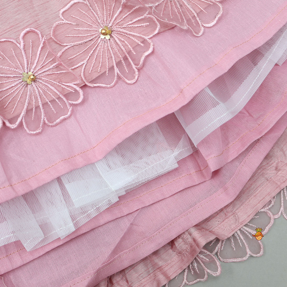 Pre Order: Floral Applique Work Elegant Top And Lehenga