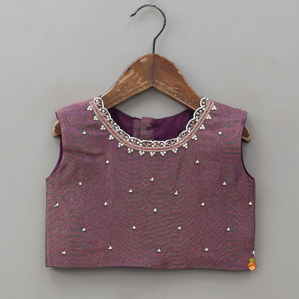 Contrasting Shimmery Crop Top With Embroidered Jacket And Lehenga