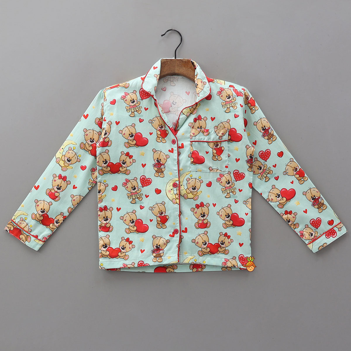 Pre Order: Sweet And Lovely Teddy Printed Sleepwear Set