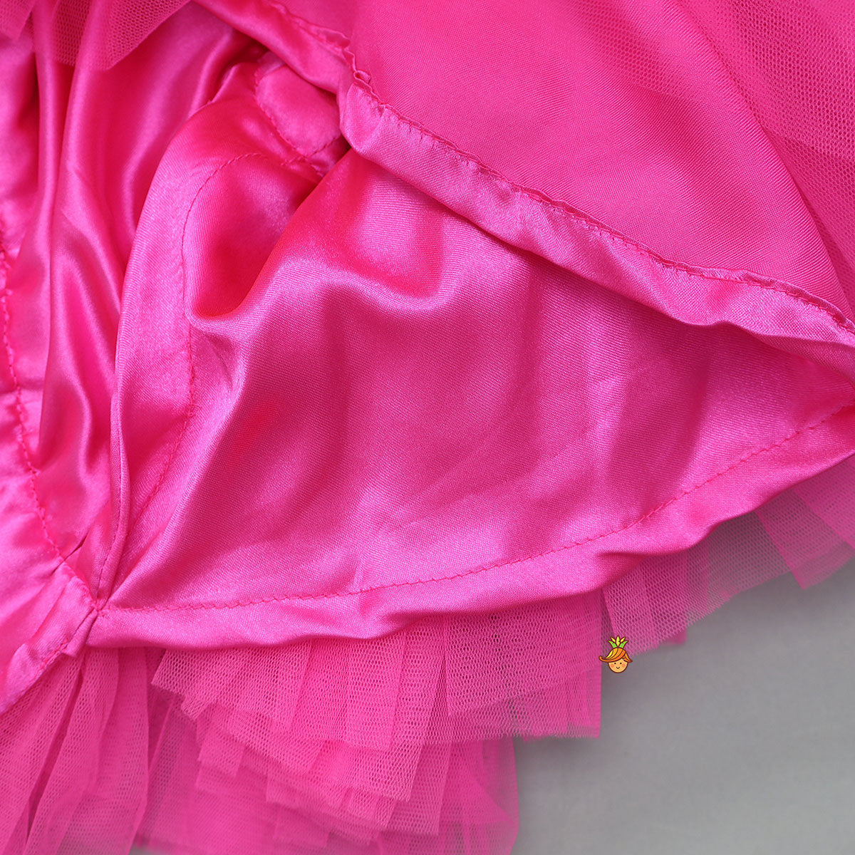 Fancy Bow Adorned Frilly Layered Trail Dress