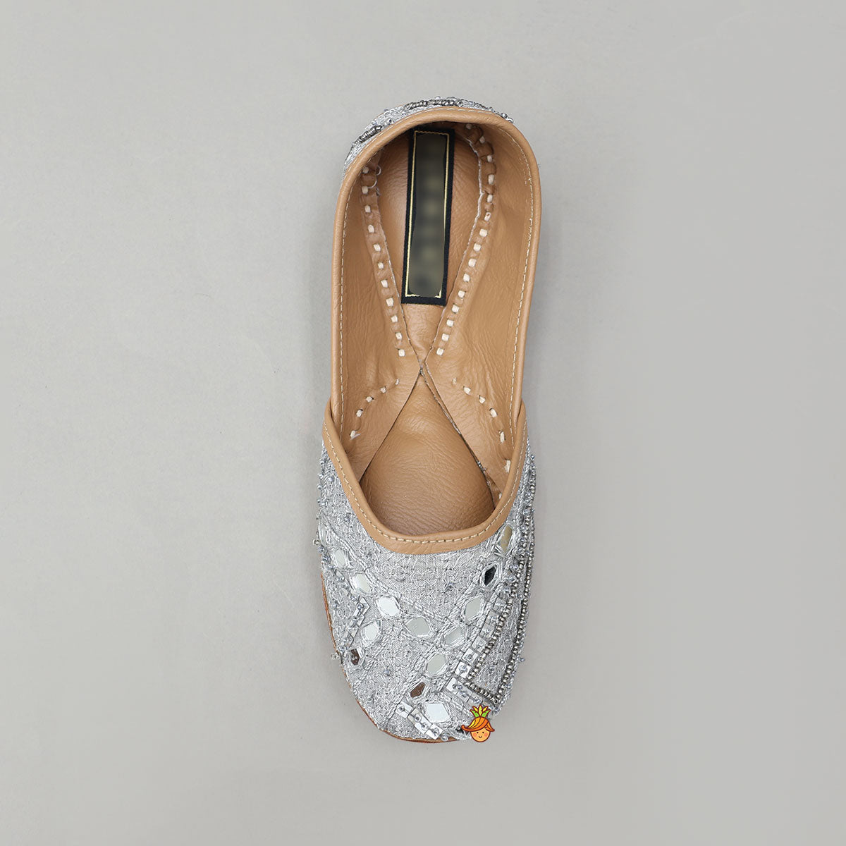 Mirror And Thread Embroidered Jutti