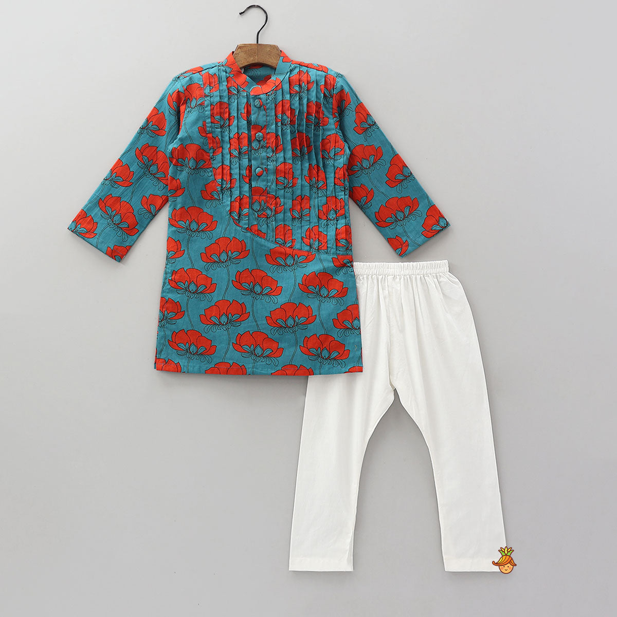 Pre Order: Vibrant Floral Printed Kurta With Pyjama