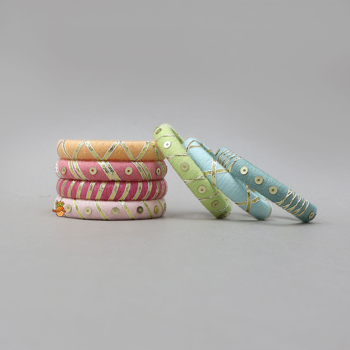 Handmade Thread Bangles - Set Of 7